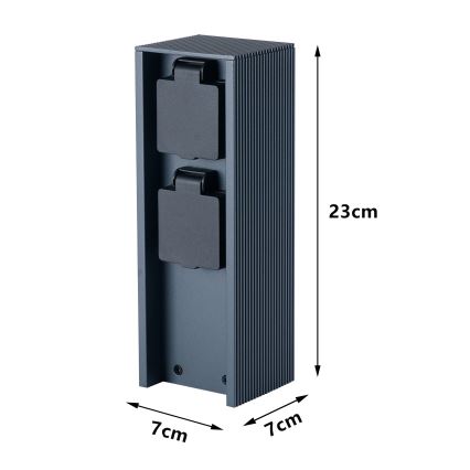Brilagi - Poste de enchufes para exterior PILLAR 2 tomas SCHUKO 230V IP44 antracita