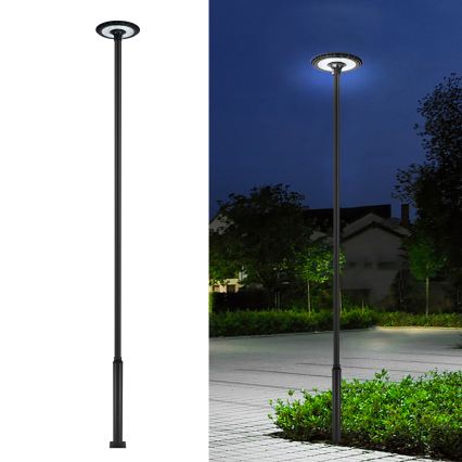 Brilagi - Poste metálico URBAN para iluminación exterior, 5 m, diámetro 58 mm, negro