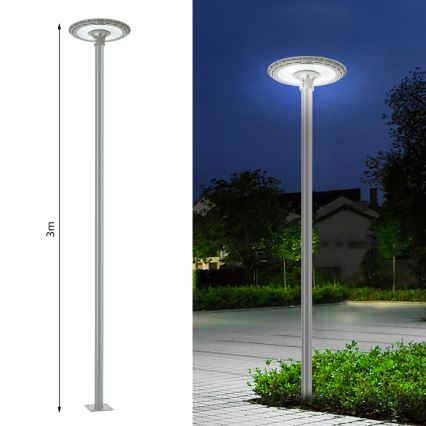 BRILAGI - Mástil metálico para poste de iluminación exterior URBAN, 3 m, Ø 58 mm, gris
