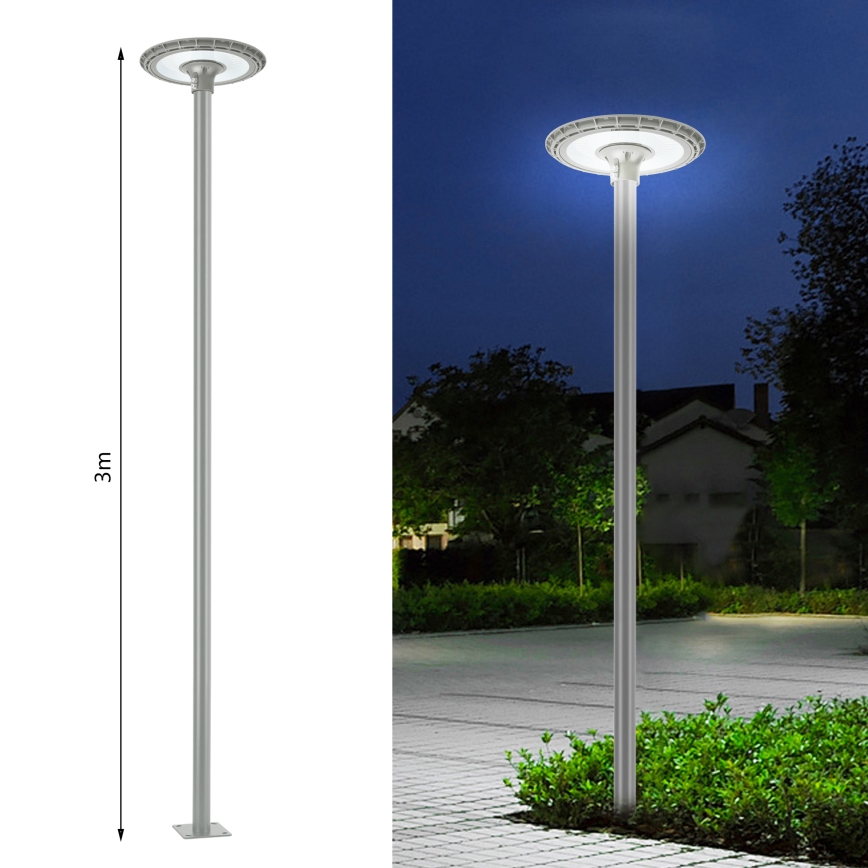 BRILAGI - Mástil metálico para poste de iluminación exterior URBAN, 3 m, Ø 58 mm, gris