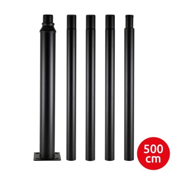 Brilagi - Poste metálico URBAN para iluminación exterior, 5 m, diámetro 58 mm, negro