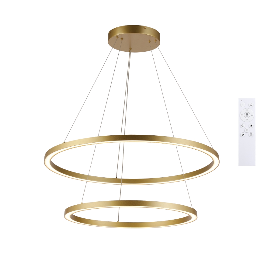 Brilagi - Lámpara colgante regulable en cable PORTOFINO LED/98W/230V 3000–6000 K Ø 80 cm acabado dorado + mando a distancia