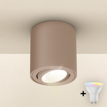 Brilagi - Spot empotrable regulable LED RGBW MIA 1xGU10/4,8W/230V 3000K 84x80 mm beige + mando a distancia