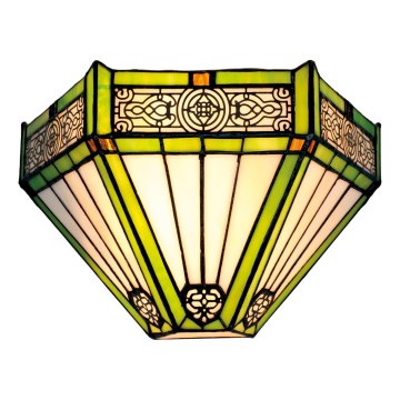 BRILAGI - Tiffany aplique de pared de vitral EMERALD 1xE14/40W/230V