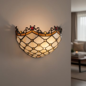 BRILAGI - Tiffany aplique mural de vitral IVORY 1xE14/40W/230V