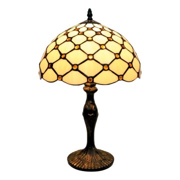 BRILAGI - Tiffany lámpara de mesa de vitral IVORY SMOOTH 1xE27/60W/230V