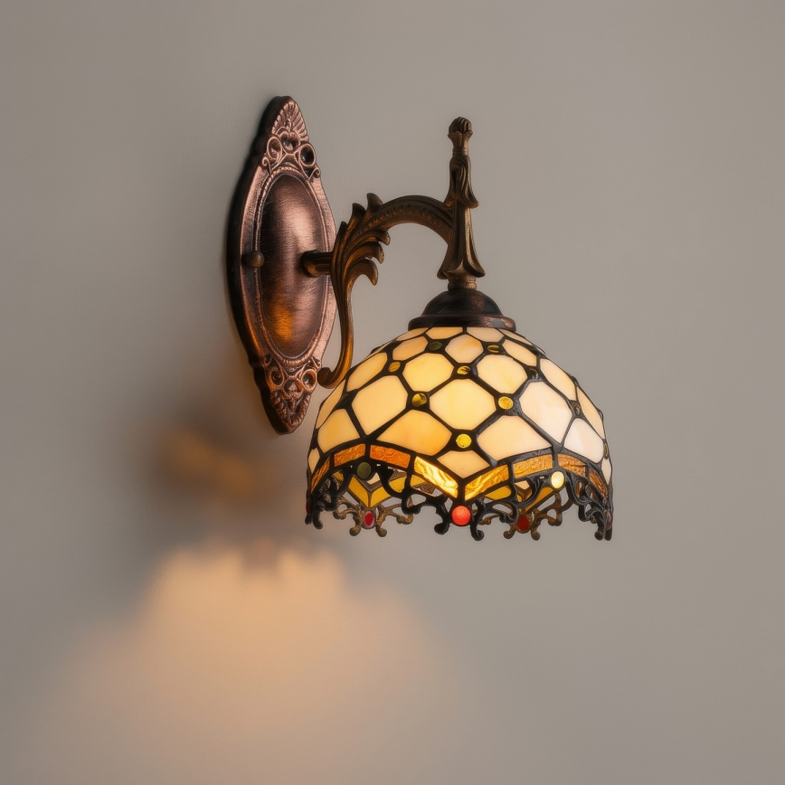 BRILAGI - Tiffany lámpara de pared con vitral IVORY 1xE14/40W/230V