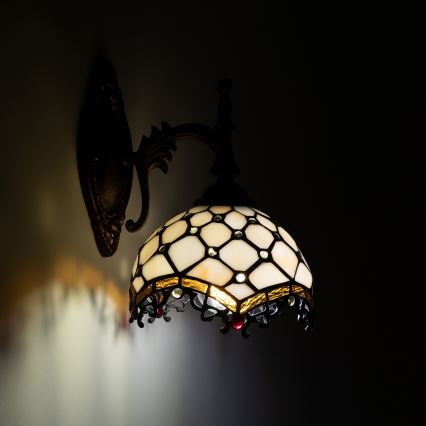 BRILAGI - Tiffany lámpara de pared con vitral IVORY 1xE14/40W/230V