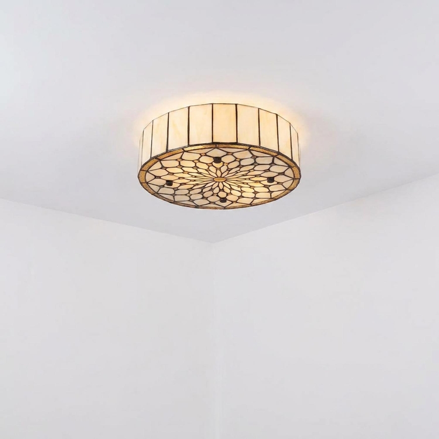 BRILAGI - Tiffany lámpara de techo de vitral IVORY 2xE27/60W/230V diámetro 40 cm