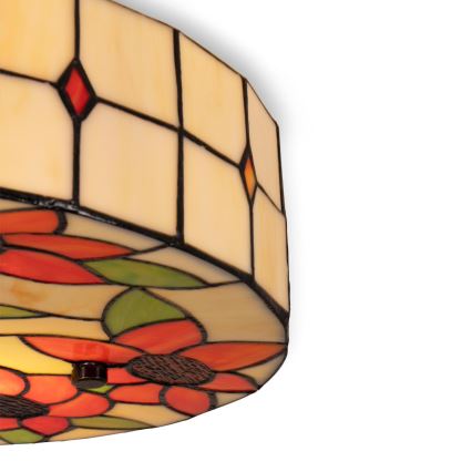 BRILAGI - Tiffany lámpara de techo de vitral SUNFLOWER 2xE27/60W/230V Ø 40 cm