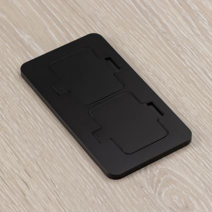 BRILAGI - Toma de corriente empotrable doble para cocina INBOX IP55, negro, rectangular
