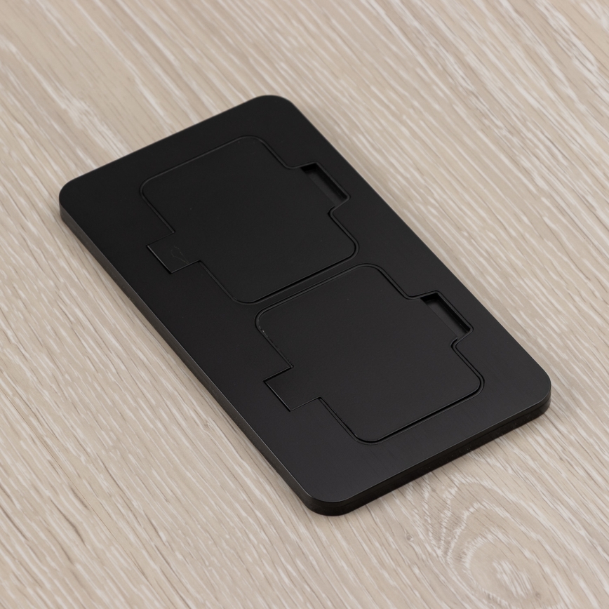 BRILAGI - Toma de corriente empotrable doble para cocina INBOX IP55, negro, rectangular