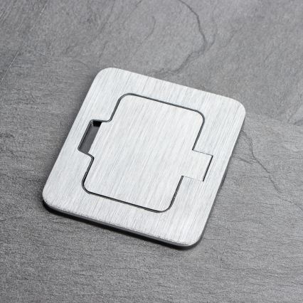 BRILAGI - Toma de corriente empotrable para cocina INBOX IP55, cromo mate, rectangular