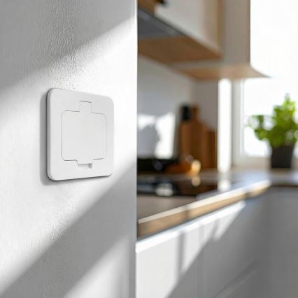 BRILAGI - Toma de corriente empotrada de cocina INBOX IP55 blanca rectangular