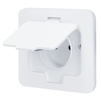 BRILAGI - Toma de corriente empotrada de cocina INBOX IP55 blanca rectangular