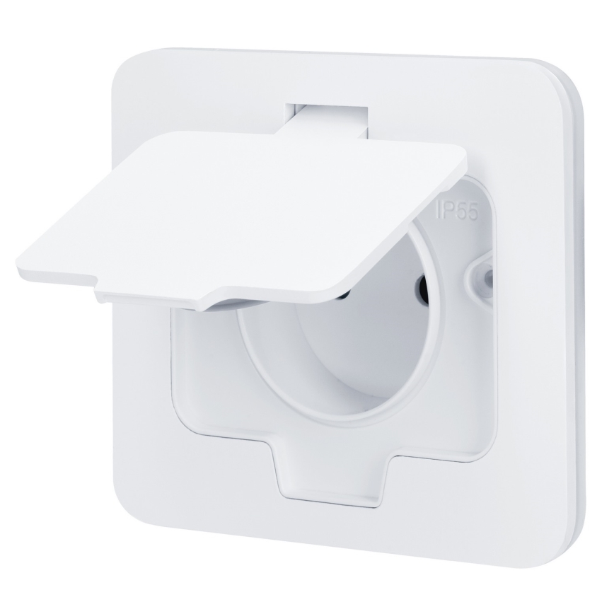 BRILAGI - Toma de corriente empotrada de cocina INBOX IP55 blanca rectangular