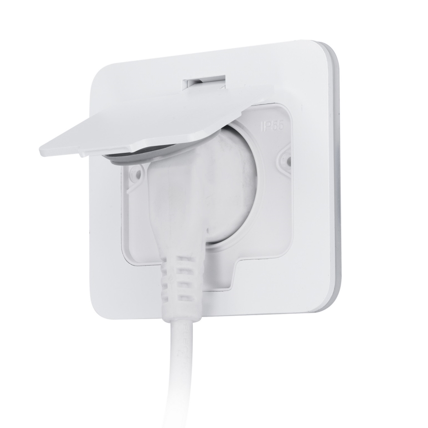 BRILAGI - Toma de corriente empotrada de cocina INBOX IP55 blanca rectangular