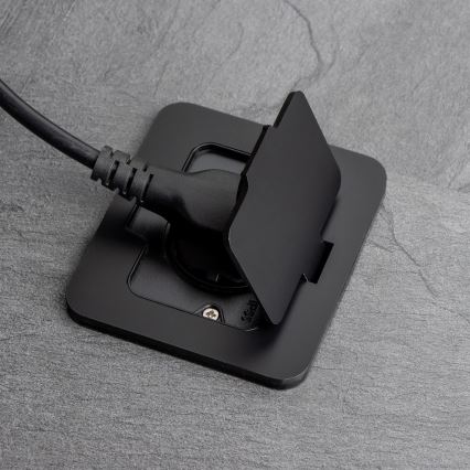 Brilagi - Toma de suelo empotrada para exterior IP55, negra, rectangular