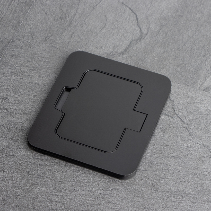 Brilagi - Toma de suelo empotrada para exterior IP55, negra, rectangular