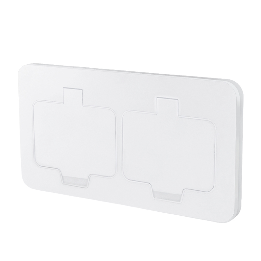 BRILAGI - Toma empotrada doble para cocina INBOX IP55, blanca, rectangular