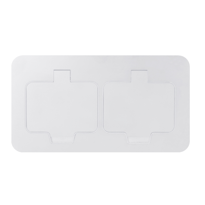 BRILAGI - Toma empotrada doble para cocina INBOX IP55, blanca, rectangular