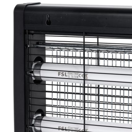 Brilagi - Trampa eléctrica para insectos 2xUV/10W/230V, cobertura 60 m², negro