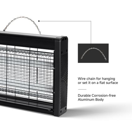 Brilagi - Trampa eléctrica para insectos 2xUV/10W/230V, cobertura 60 m², negro