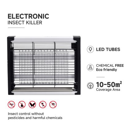 Brilagi - Trampa eléctrica para insectos LED UV 2xLED/4W/230V 50 m2