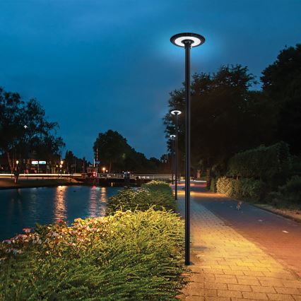 Brilagi - Varilla metálica para poste de iluminación exterior URBAN, mástil de 4 m, Ø 58 mm, negro