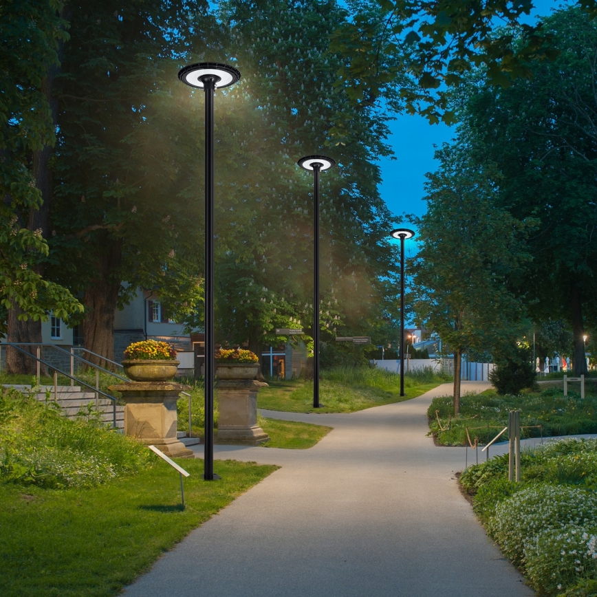 Brilagi - Varilla metálica para poste de iluminación exterior URBAN, mástil de 4 m, Ø 58 mm, negro