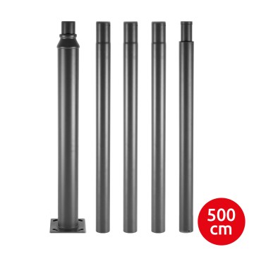 Brilagi - Tubo metálico para poste de iluminación exterior URBAN, 5 m, diámetro 58 mm, antracita