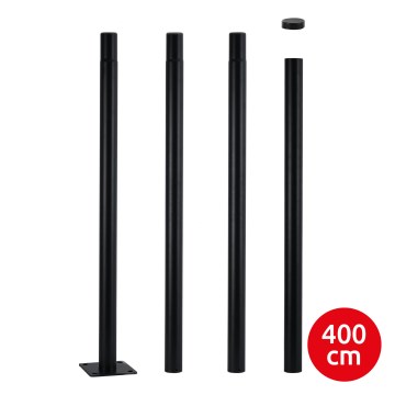 Brilagi - Varilla metálica para poste de iluminación exterior URBAN, mástil de 4 m, Ø 58 mm, negro