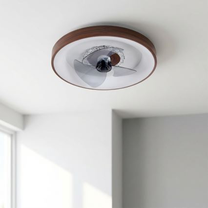 BRILAGI - Ventilador de techo LED regulable LED/34W/230V 3000-6500K diámetro 46 cm marrón + mando a distancia
