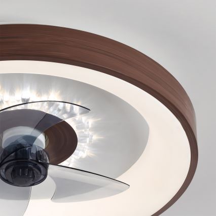 BRILAGI - Ventilador de techo LED regulable LED/34W/230V 3000-6500K diámetro 46 cm marrón + mando a distancia