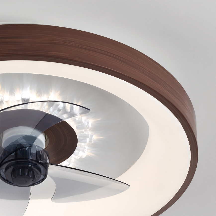 BRILAGI - Ventilador de techo LED regulable LED/34W/230V 3000-6500K diámetro 46 cm marrón + mando a distancia