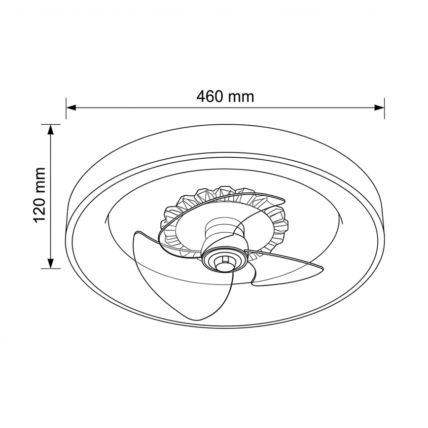 BRILAGI - Ventilador de techo LED regulable LED/34W/230V 3000-6500K diámetro 46 cm marrón + mando a distancia