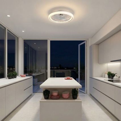BRILAGI - Ventilador de techo LED regulable LED/40W/230V 3000-6500K Ø 48 cm blanco + mando a distancia