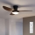 Brilagi - Ventilador de techo con luz LED regulable, 38W/230V, 100 cm, negro/marrón + mando a distancia
