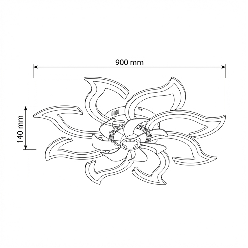 Brilagi - Ventilador de techo LED regulable LED/44W/230V 3000-6500K Ø 90 cm blanco + mando a distancia