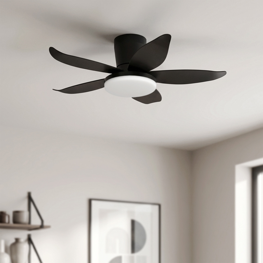 BRILAGI - Ventilador de techo LED regulable LED/32W/230V 3000-6500K Ø 95 cm negro + mando a distancia