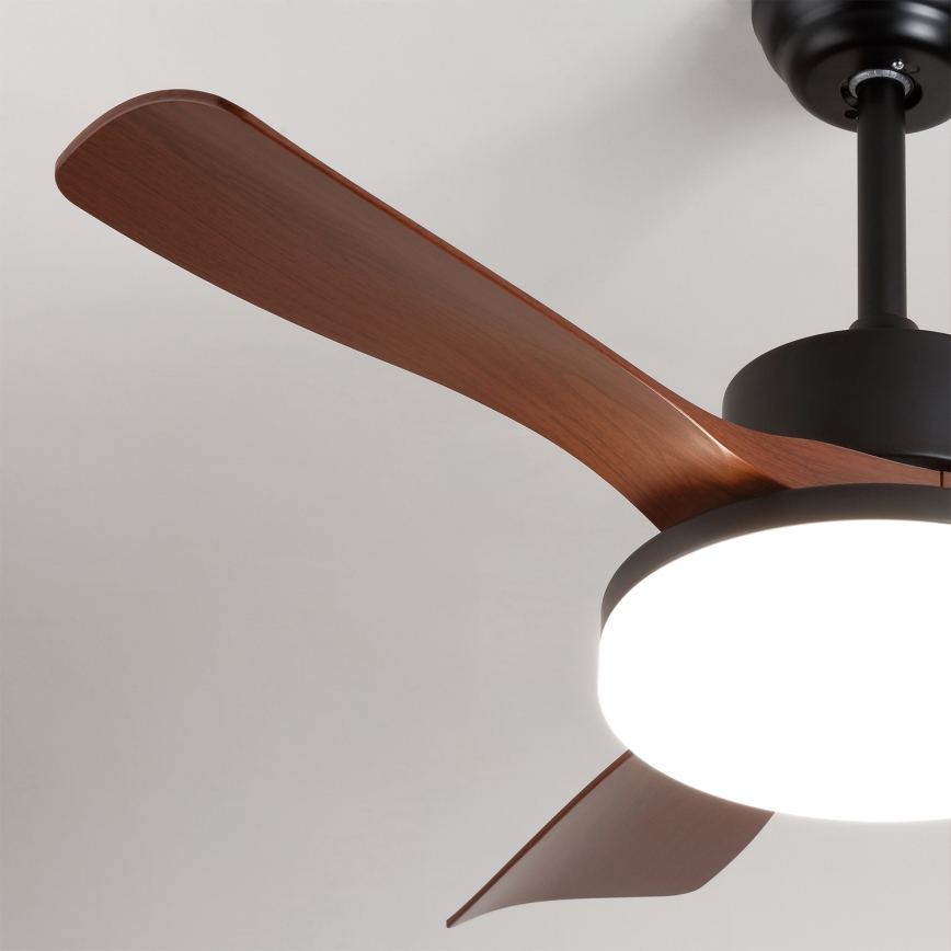 Brilagi - Ventilador de techo LED regulable 34W/230V 3000-6500K Ø 106 cm negro/marrón + mando a distancia