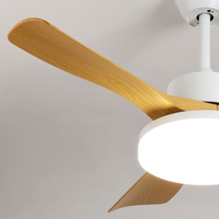 Brilagi - Ventilador de techo LED regulable LED/34W/230V 3000-6500K Ø 106 cm blanco/marrón + mando a distancia