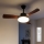 Brilagi - Ventilador de techo LED regulable 34W/230V 3000-6500K Ø 106 cm negro/marrón + mando a distancia