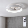 Brilagi - Ventilador de techo LED regulable 34W/230V 3000-6500K Ø 50 cm blanco + mando a distancia