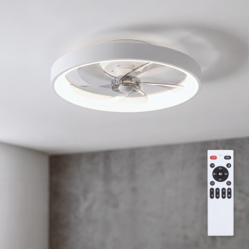 Brilagi - Ventilador de techo LED regulable 34W/230V 3000-6500K Ø 50 cm blanco + mando a distancia