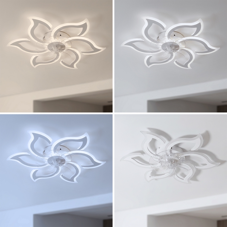 Brilagi - Ventilador de techo LED regulable LED/34W/230V 3000-6500K ø 83 cm blanco + mando a distancia