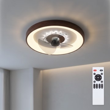 Brilagi - Ventilador de techo LED regulable 34W/230V Ø 46 cm marrón + mando a distancia