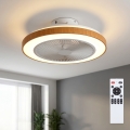 Brilagi - Ventilador de techo LED regulable/38W/230V 3000-6500K Ø 50 cm blanco/marrón + mando a distancia