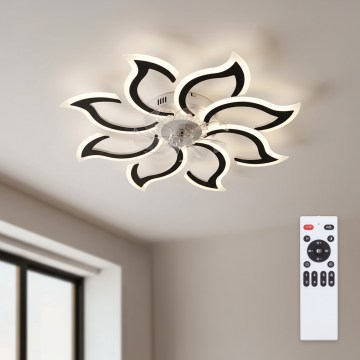 Brilagi - Ventilador de techo LED regulable, 44 W, 230 V, Ø 90 cm, negro + mando a distancia