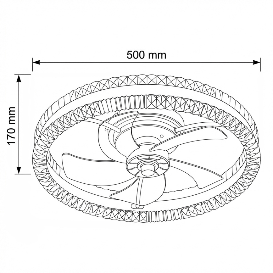 Brilagi - Ventilador de techo LED regulable 62W/230V Ø 50 cm, negro + mando a distancia